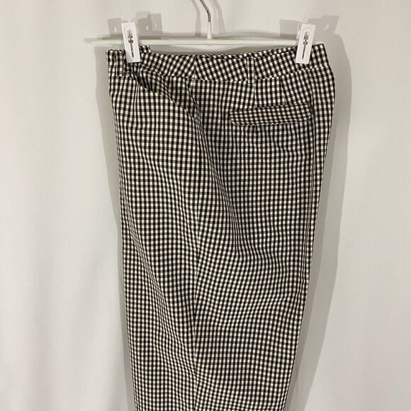 NWT Talbots Brown/White Gingham Ankle Pants - Picture 1 of 9